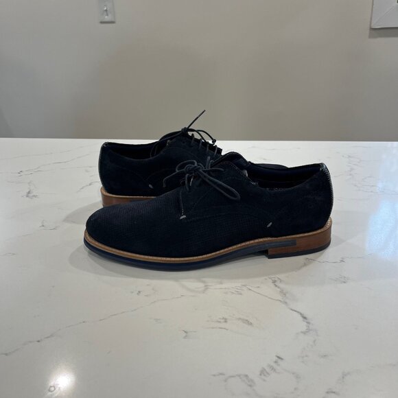 Ted Baker London Men\'s Siablo Perforated Navy Suede Shoes Size 7.5 main image 4